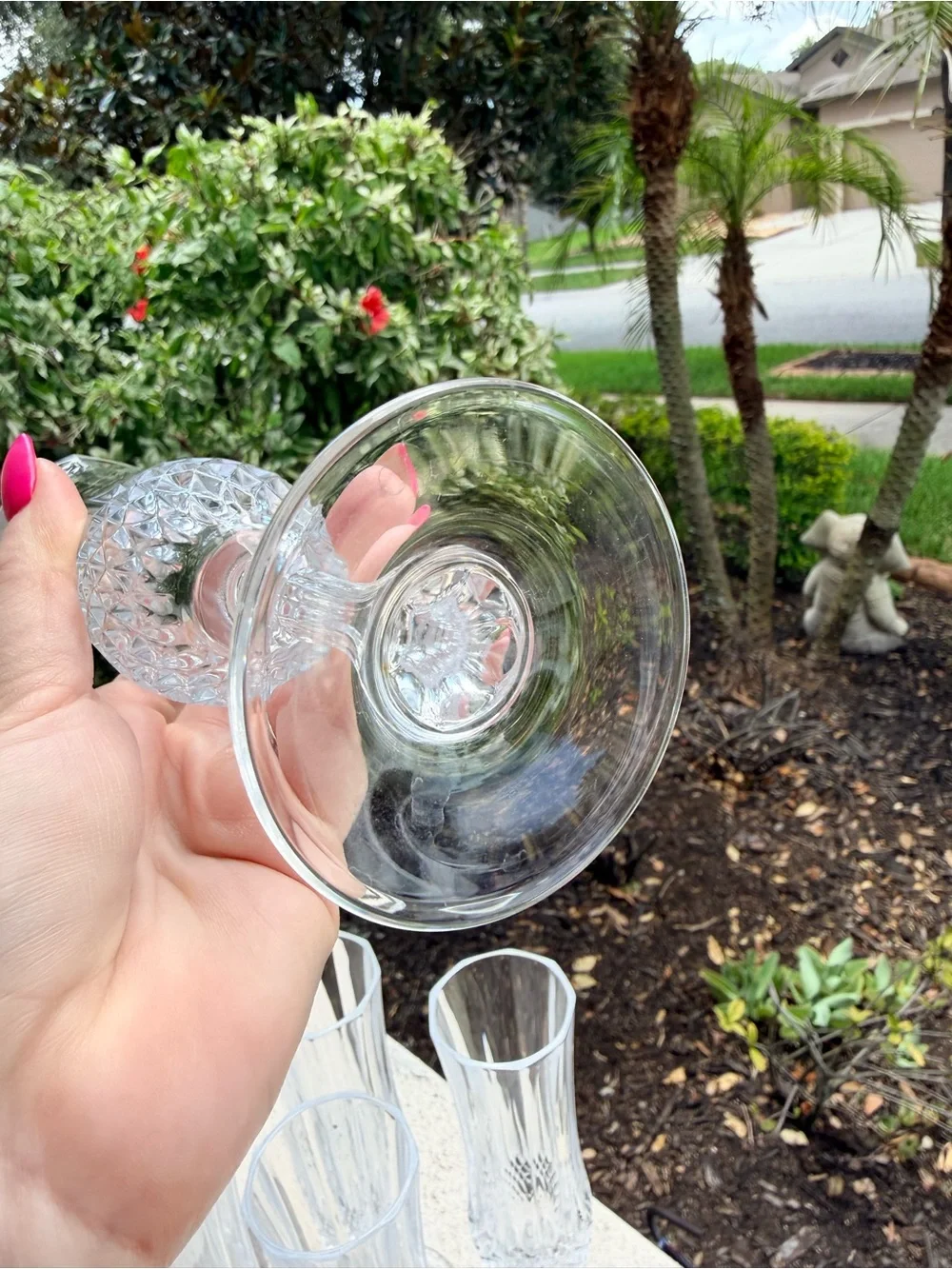 Set of 6 Clear Crystal Champagne Flutes Diamond Cut Optic Panel Stemware 8